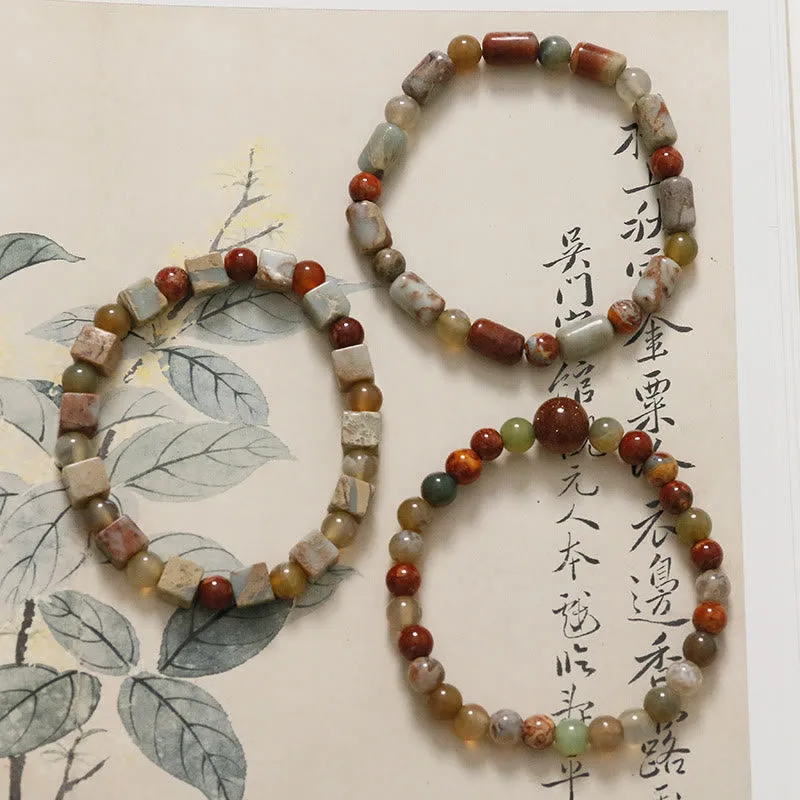 Natural Stone Sea Sediment Jasper Agate Protection Bracelet - Image 16