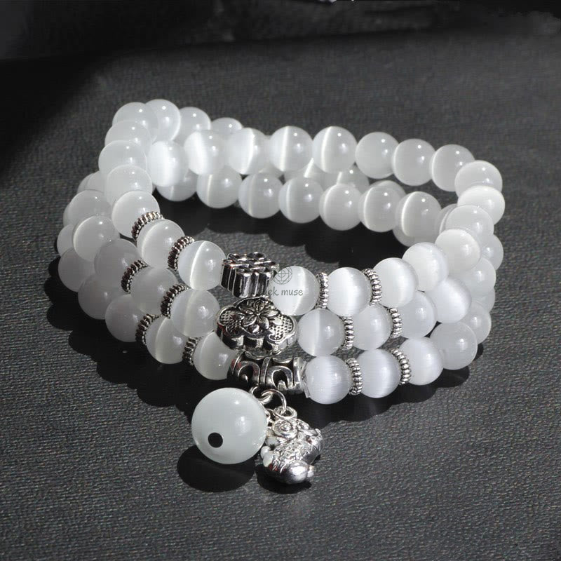 Luck Muse Cat's Eye Pixiu Triple Wrap Bracelet - Energizing Support