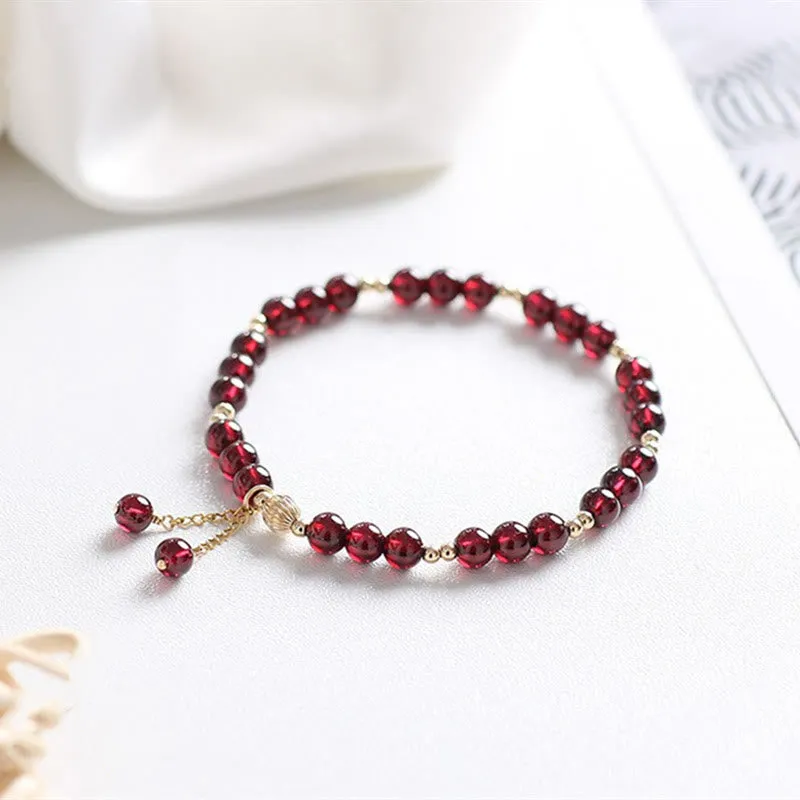 Luck Muse 14K Gold Garnet Calming Bracelet