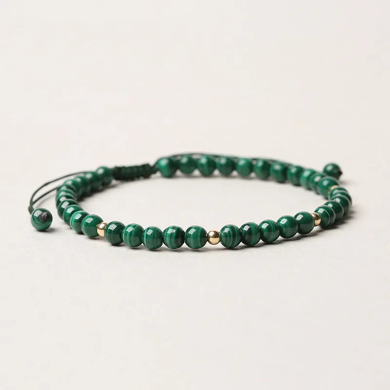 Natural Malachite Protection String Bracelet - Image 4