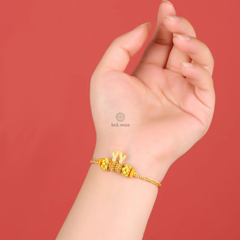 Braided Bracelet: Handmade Year of the Dragon Chinese Zodiac Luck Luck Muse - Image 9