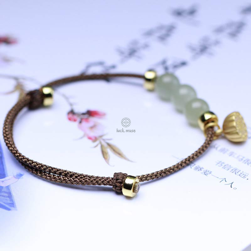 Natural Jade Lotus Seed Red String Bracelet - Strength Weave - Image 7