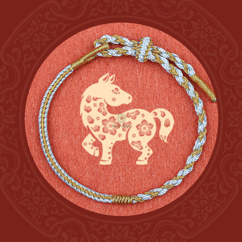 Luck Muse Handmade Chinese Zodiac Protection Bracelet Featuring Rabbit, Rooster, Rat, Horse, and Dragon - Image 13