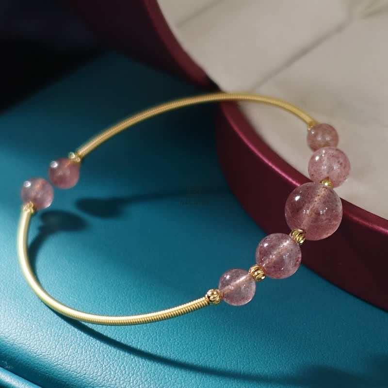 Luck Muse Natural Strawberry Quartz Love Healing Bracelet - Image 6