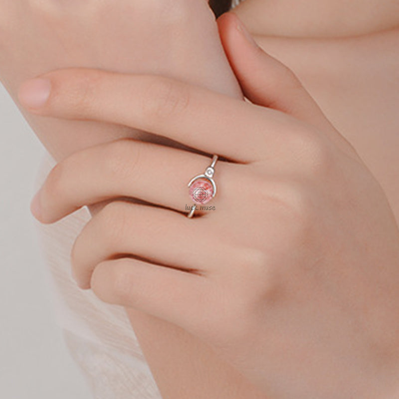 Pink Crystal Rotating Ring - Luck Muse Collection - Image 6
