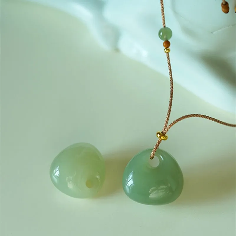 Luck Muse Natural Jade Luck & Prosperity Necklace Pendant - Assorted Colors - Image 2