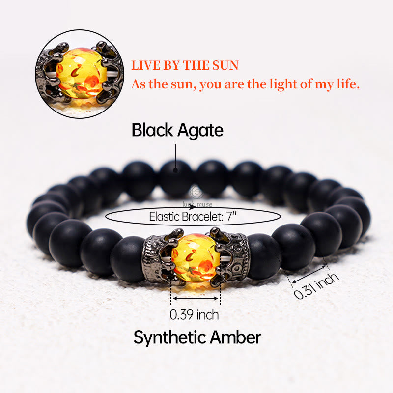 Luck Muse King & Queen Crown Natural Stone Healing Energy Beads Couple Bracelets - Image 12