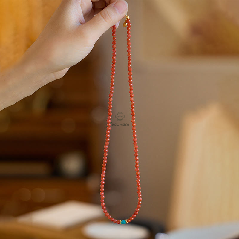 Luck Muse Red Agate Turquoise Confidence Jewelry Set in 925 Sterling Silver Plating and Gold - Image 5