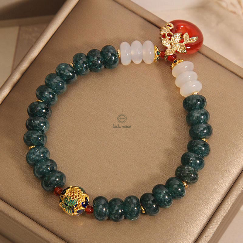Luck Muse Jade, White Agate, Red Agate Peace Bracelet with Abacus Beads for Luck - Image 7