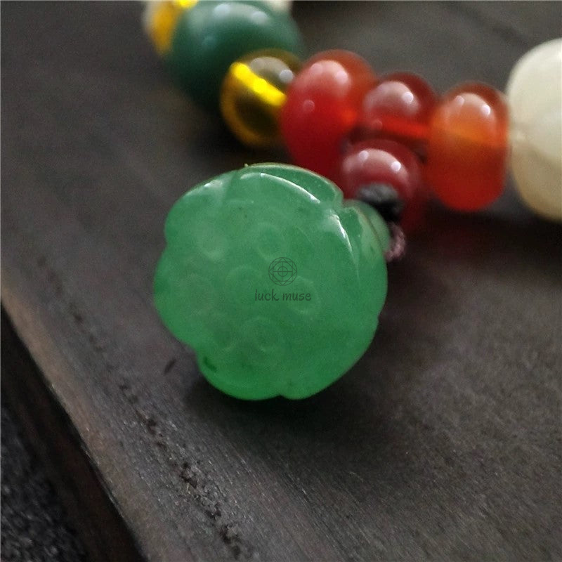 Luck Muse Natural White Jade Agate Bodhi Harmony Bracelet - Image 7