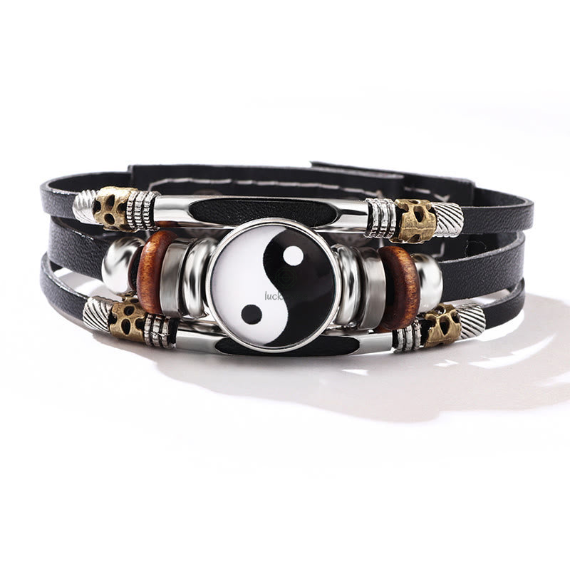 Yin Yang Leather Balance Bracelet with Luck Muse - Image 8