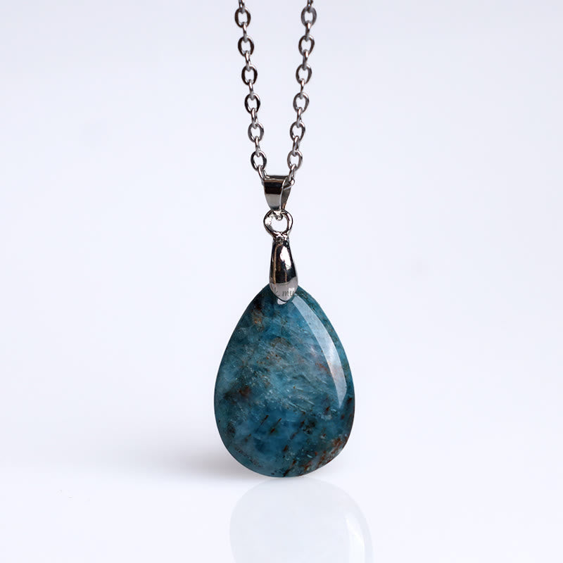 Luck Muse Natural Crystal Gemstone Water Drop Necklace Pendant - Image 38