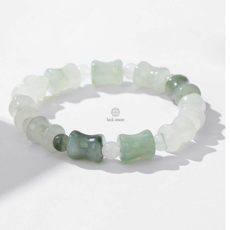 Bamboo Pattern Jade and Coconut Shell Buddha Bracelet for Abundance and Luck - Image 7