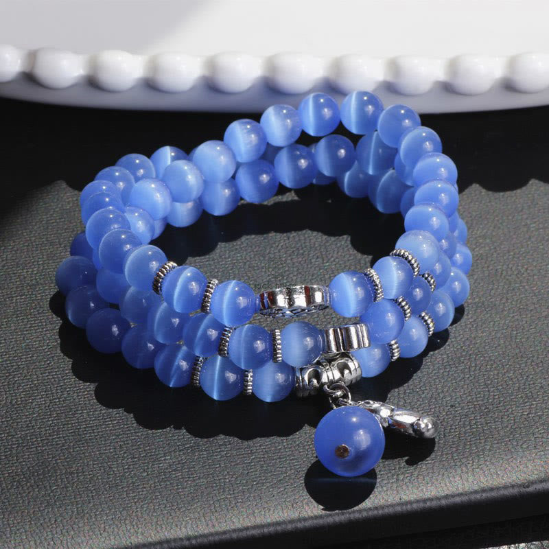 Luck Muse Cat's Eye Pixiu Triple Wrap Bracelet - Energizing Support - Image 18