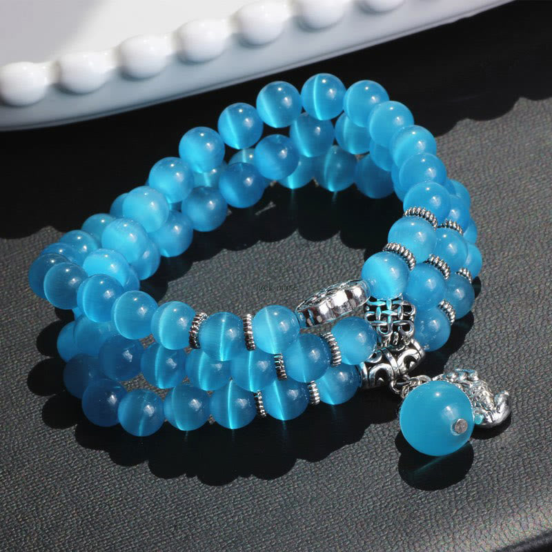Luck Muse Cat's Eye Pixiu Triple Wrap Bracelet - Energizing Support - Image 34