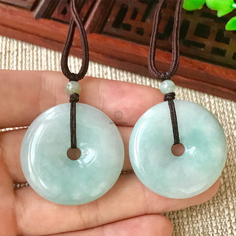 Round Jade Luck Necklace with Luck Muse Pendant - Image 6