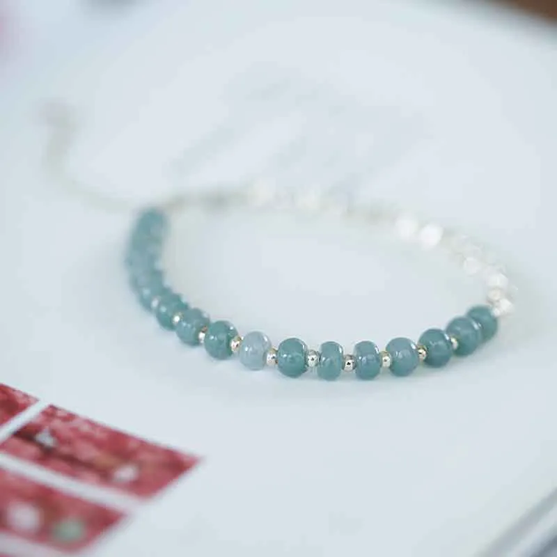 Luck Muse 925 Silver Blue Jade Tourmaline Amber Confidence Blessing Bracelet - Image 18
