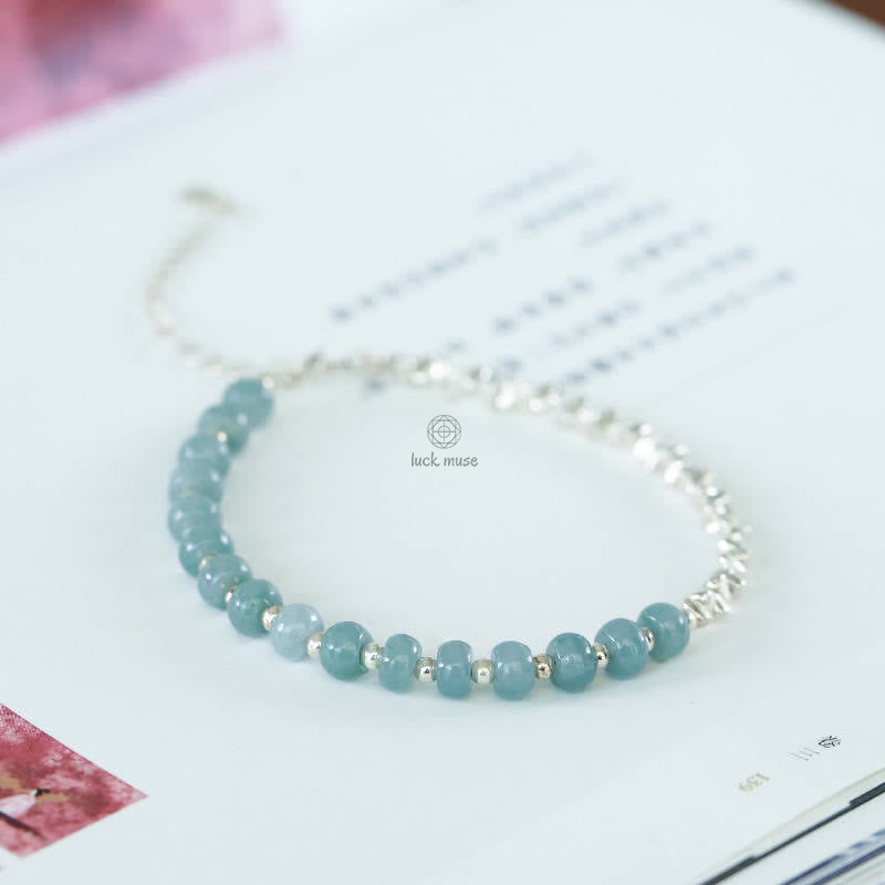 Luck Muse 925 Silver Blue Jade Tourmaline Amber Confidence Blessing Bracelet - Image 17