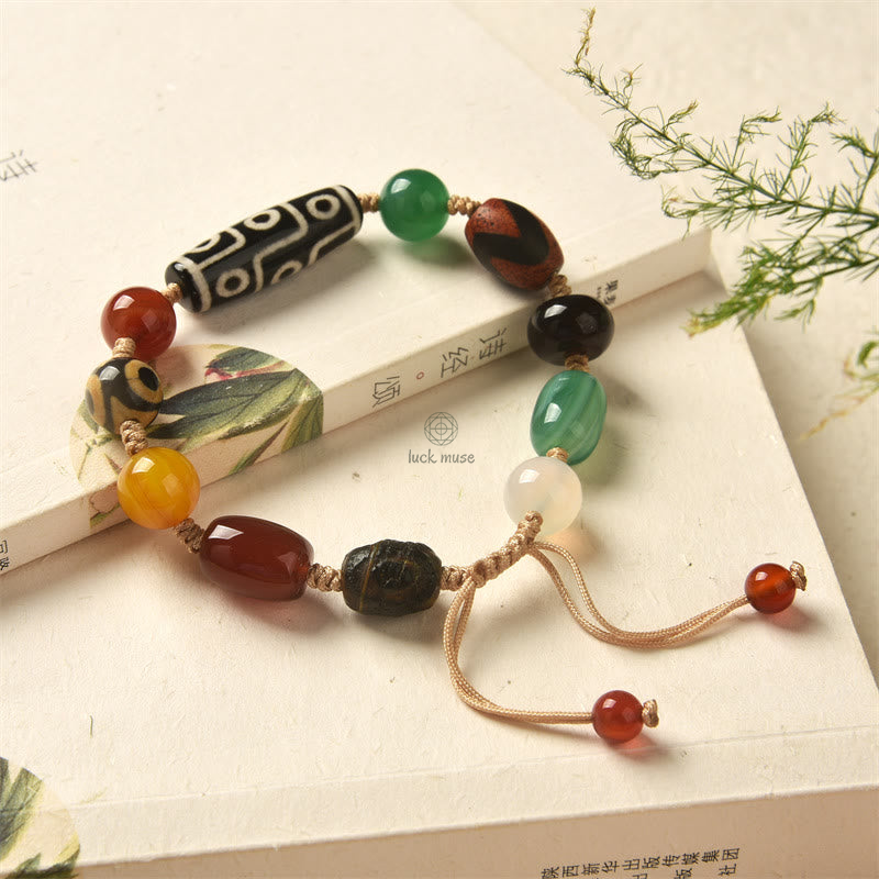 Tibetan Nine-Eye Dzi Bead Agate Bracelet for Wealth Protection at Luck Muse Shop - Image 10