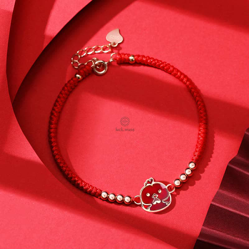 925 Sterling Silver Chinese Zodiac Luck and Faith Red String Bracelet - Image 18