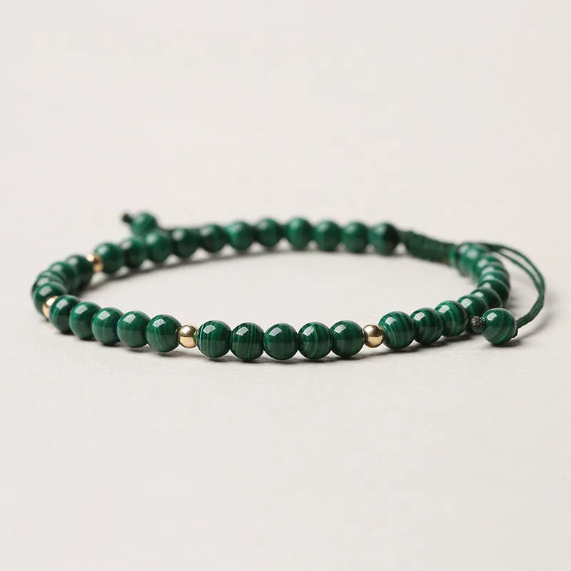 Natural Malachite Protection String Bracelet - Image 3