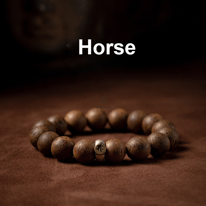 Chinese Zodiac Natal Buddha Agarwood Silver Bracelet for Peace and Calm - Image 12