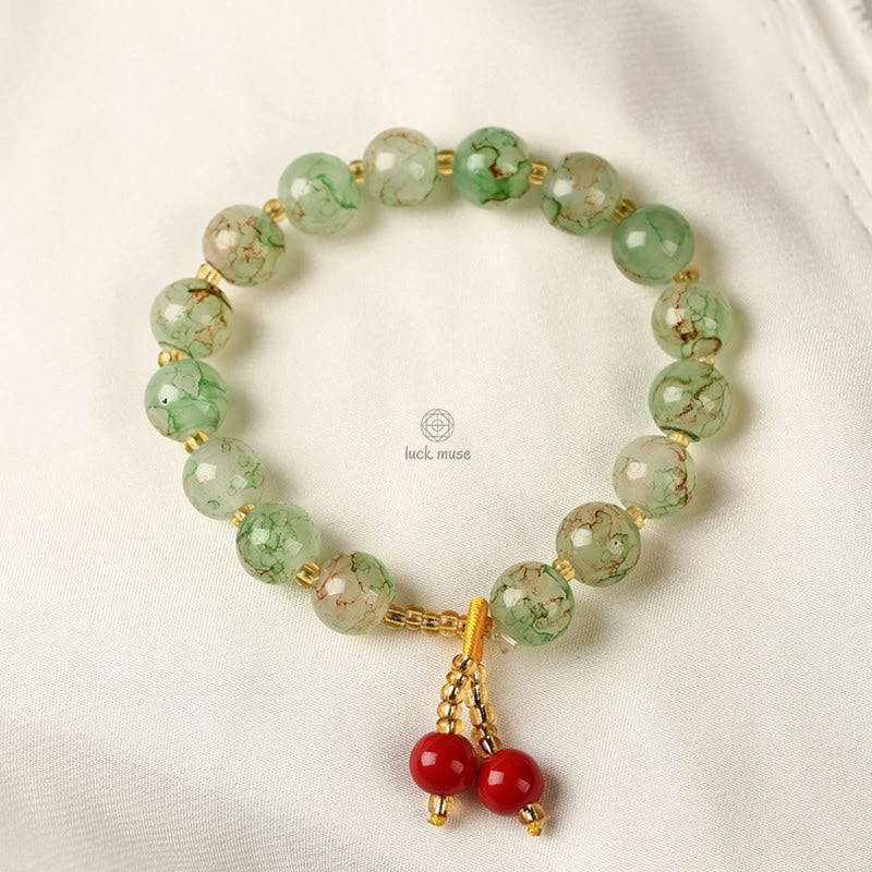 Blessing Harmony Liuli Glass Bead Buddha Bracelet