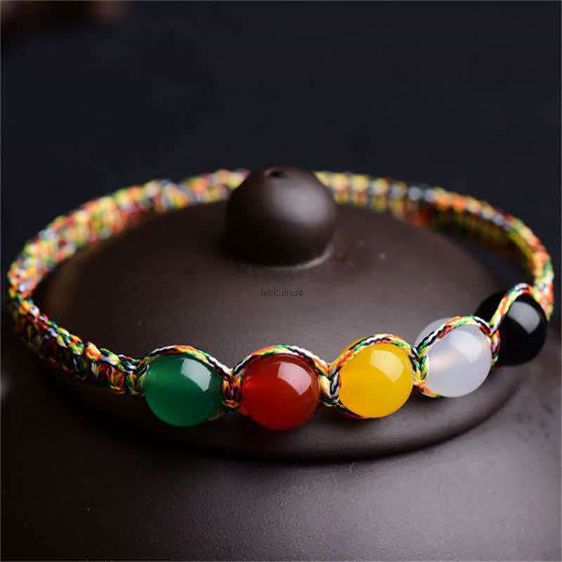5 Elements Colorful Agate String Bracelet - Image 6