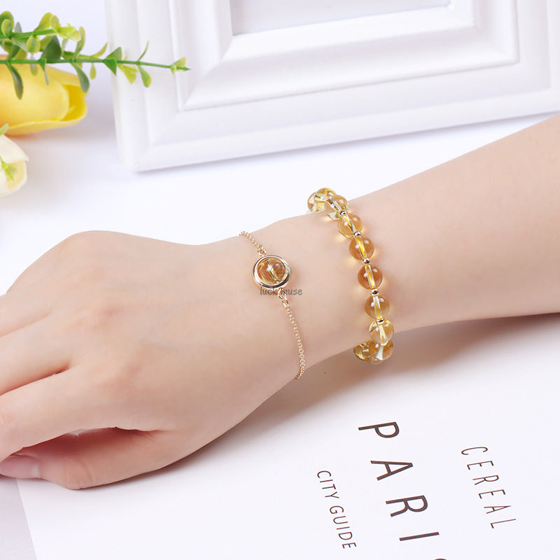 Sun Stone and Strawberry Quartz Crystal Bracelet for Positivity - Image 33