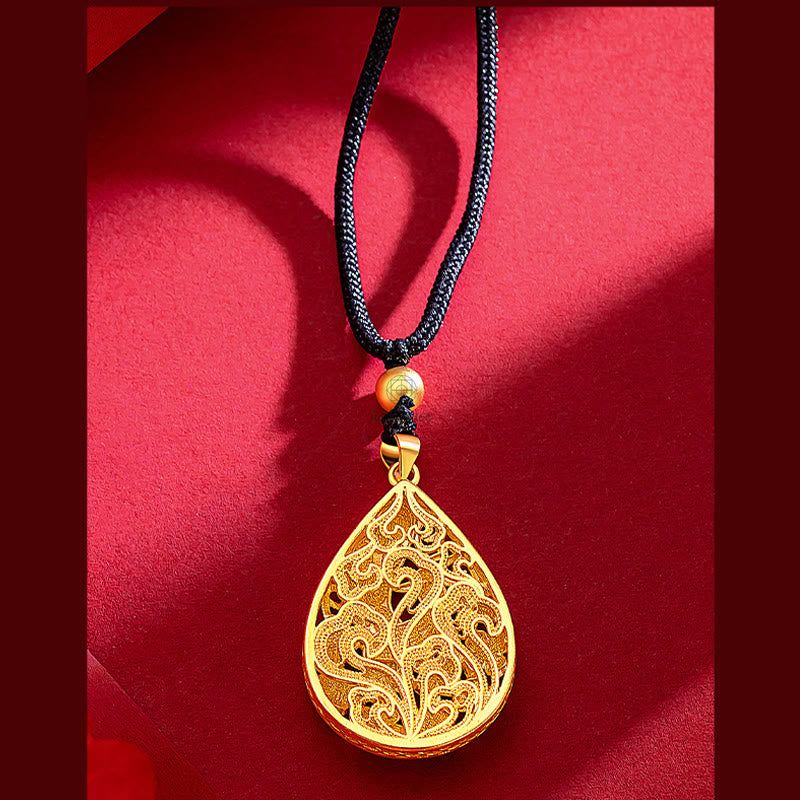 Colorful Phoenix Flower Luck Strength Necklace Pendant crafted with Luck Muse - Image 6