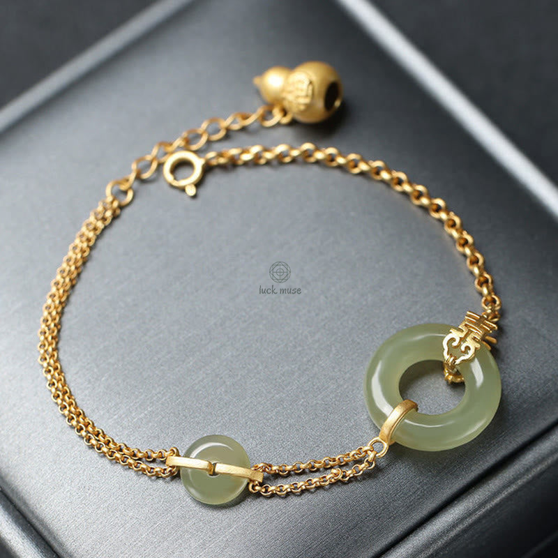Round Jade Fu Character Prosperity Bracelet - Image 6