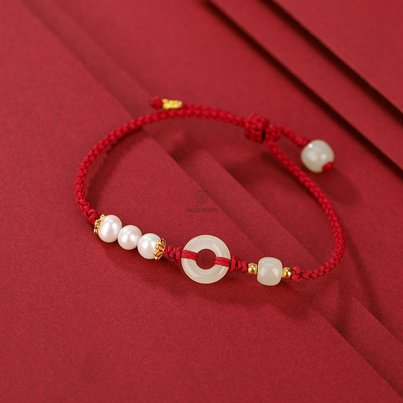 Golden Hetian Jade Luck Muse Luck Bracelet with 925 Sterling Silver Plating - Image 7