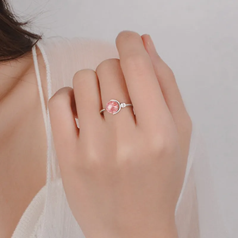 Pink Crystal Rotating Ring - Luck Muse Collection - Image 5