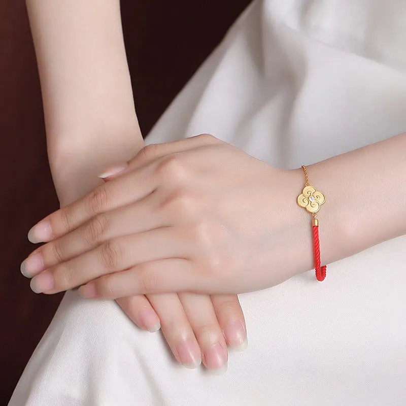 Gold-Plated Sterling Silver Luck Muse Four Leaf Clover Zircon Bracelet - Image 4