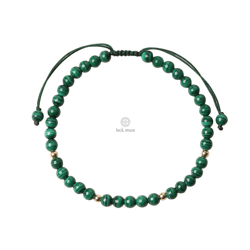 Natural Malachite Protection String Bracelet - Image 6