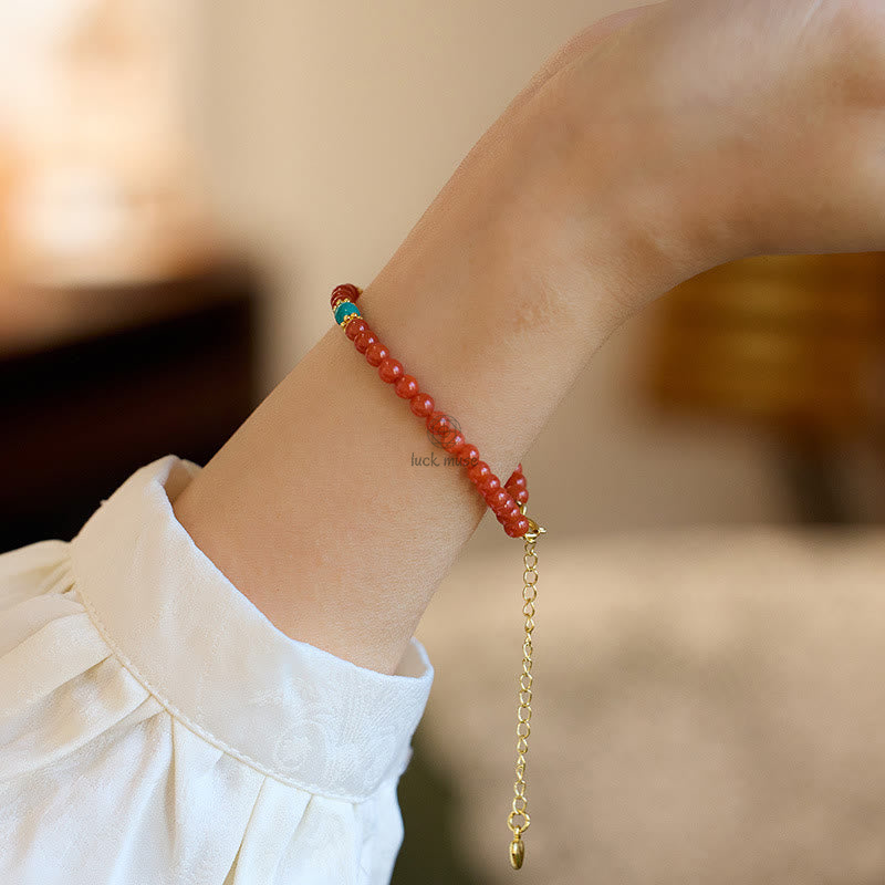 Luck Muse Red Agate Turquoise Confidence Jewelry Set in 925 Sterling Silver Plating and Gold - Image 7