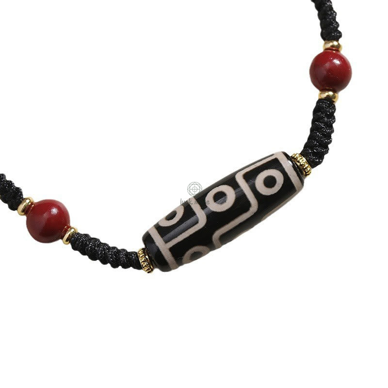 Handcrafted Tibetan Nine-eye Dzi Bead Protection Bracelet with Luck Muse Influence - Image 8