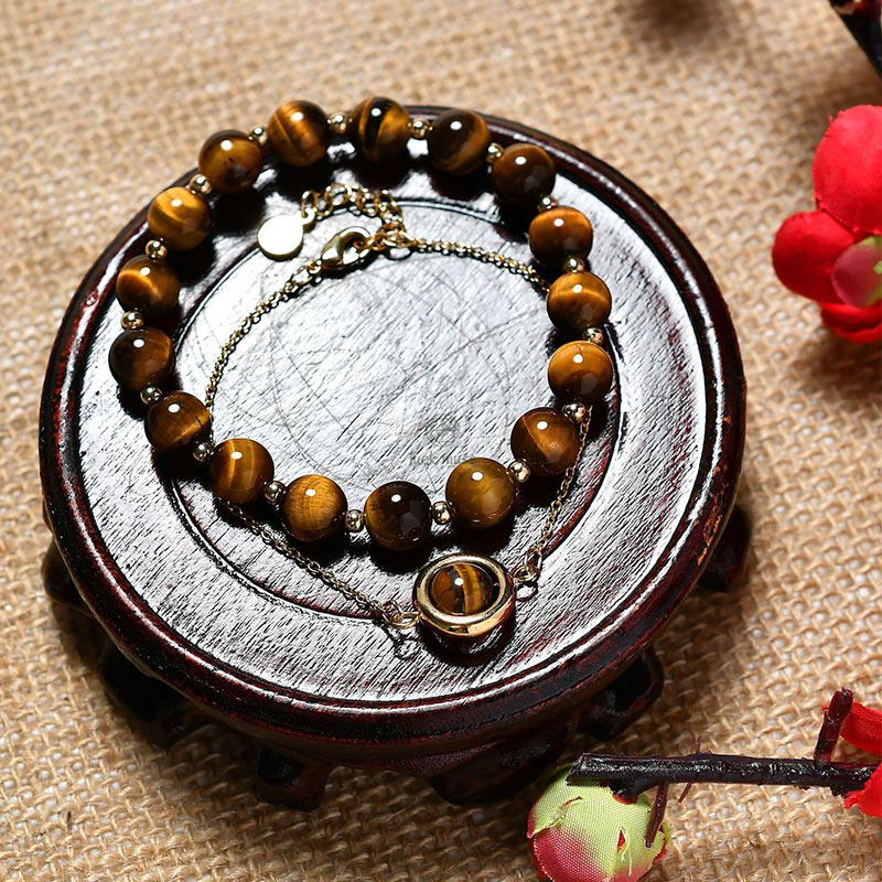 Sun Stone and Strawberry Quartz Crystal Bracelet for Positivity - Image 21