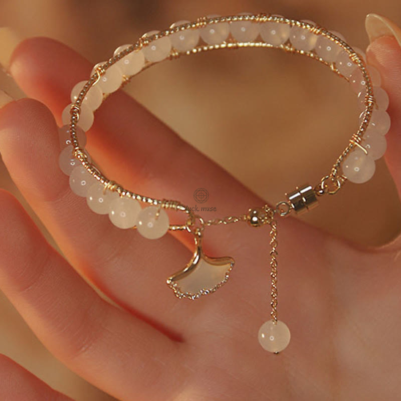 Ginkgo Leaf Jade Bracelet for Luck and Positive Energy - Image 8