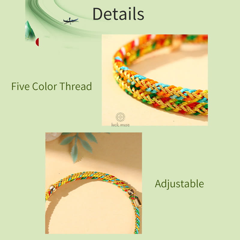 Colorful Zongzi Pattern Luck Muse Bracelet - Handmade Luck Bracelet for Children and Adults - Image 4