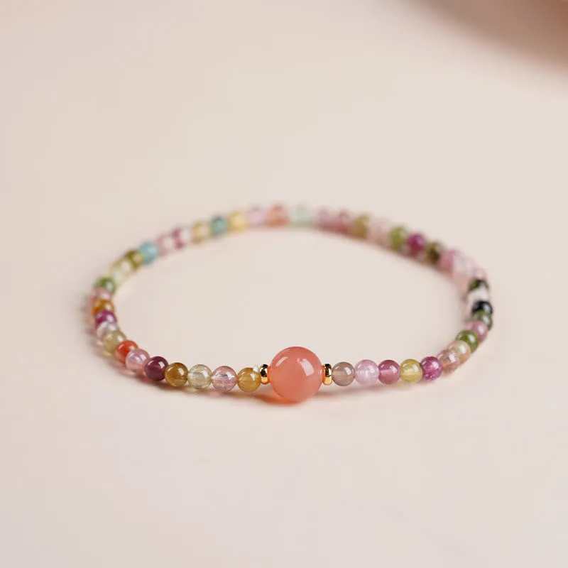 Luck Muse 925 Silver Tourmaline and Yanyuan Agate Positive Energy Bracelet