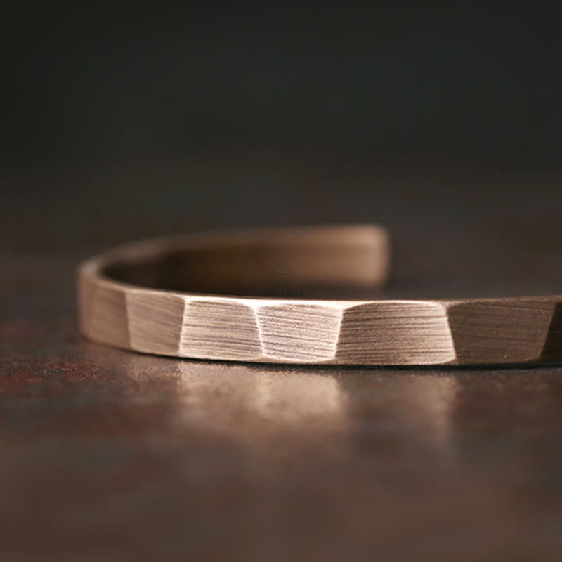 Vintage Rustic Copper Cuff Bracelet with Adjustable Wealth Design - Image 9