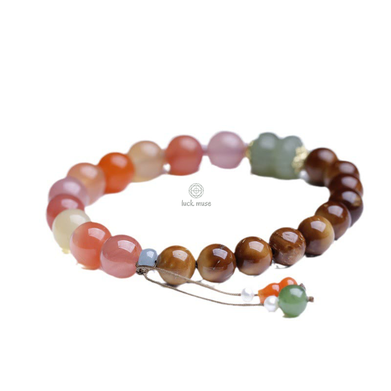 Luck Muse Wealth Protection Bracelet with Kuka Seed, Yanyuan Agate, and Hetian Jade - Image 7