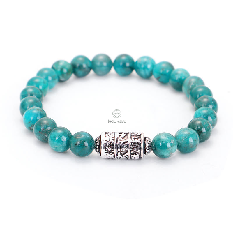Luck Muse Natural Beaded Bracelet with Lazurite, Pietersite, Unakite, and Om Mani Padme Hum - Image 3