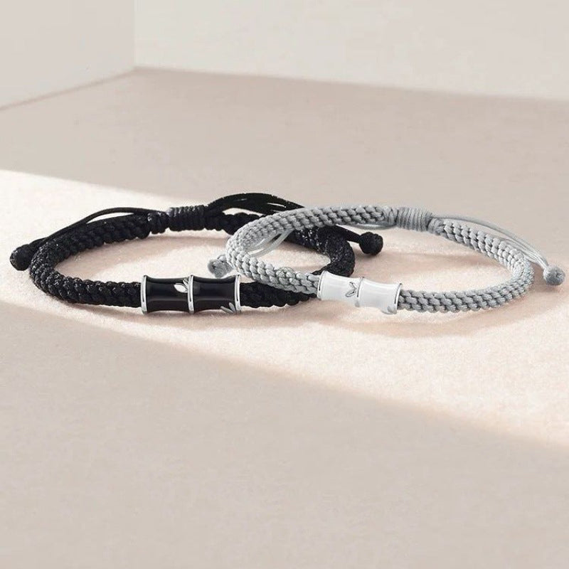 Bamboo Pattern Healing Couple Bracelet with Luck Muse - Image 7