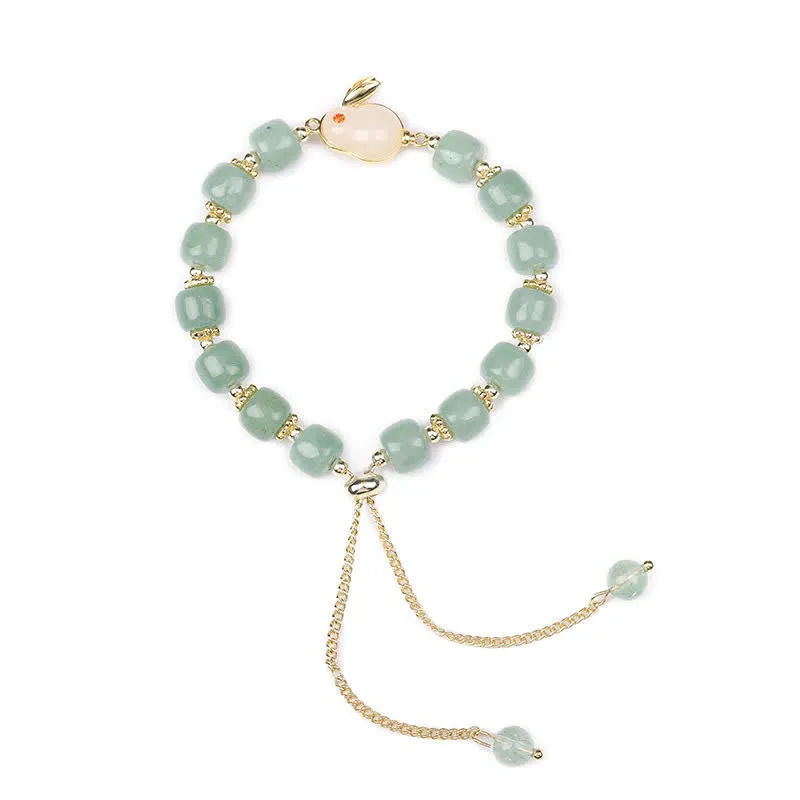 Luck Muse Year of the Rabbit Green Aventurine Bead Bracelet - Image 7