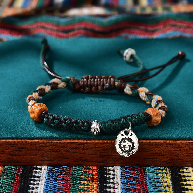 Tibetan Dzi Bead Agate and Yak Bone Wealth Bracelet - Image 13