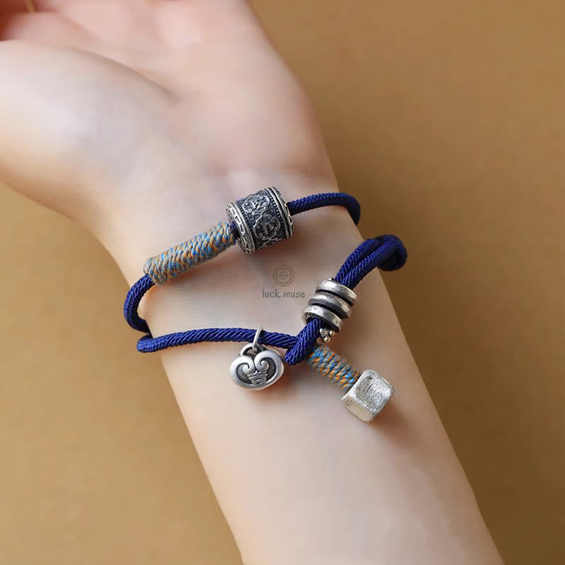 Handmade Tibetan Om Mani Padme Hum Carved Auspicious Amulet Bracelet - Image 5