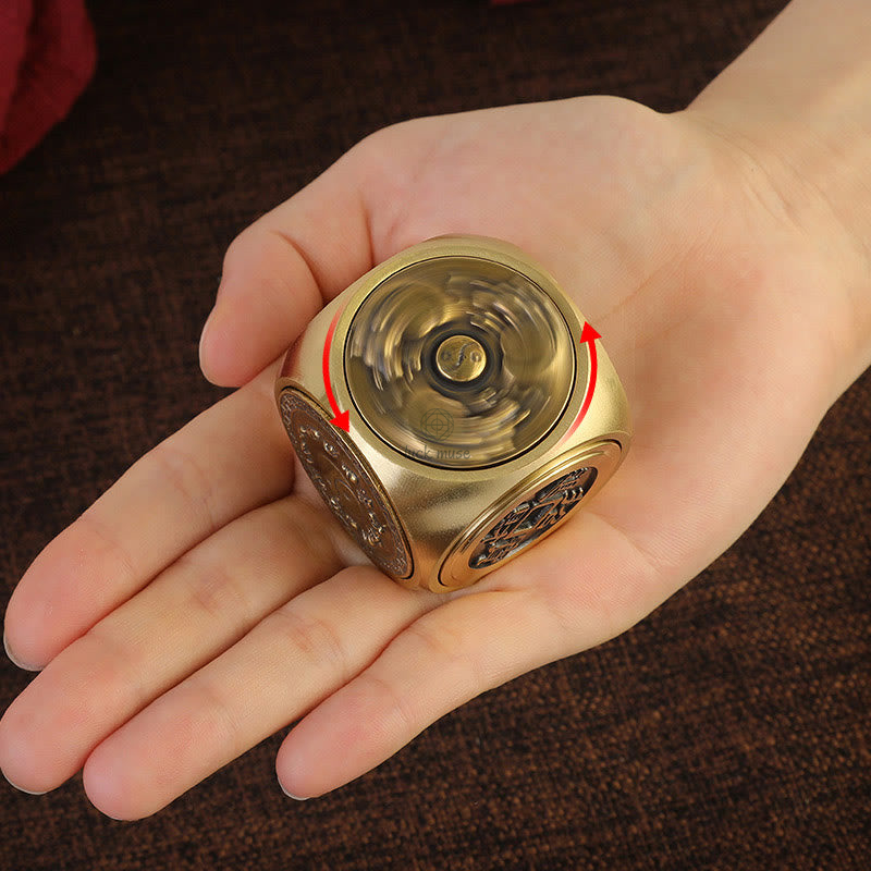 Luck Muse Four Beasts Feng Shui Yin Yang Bagua Rotating Copper Coin Decor - Image 4