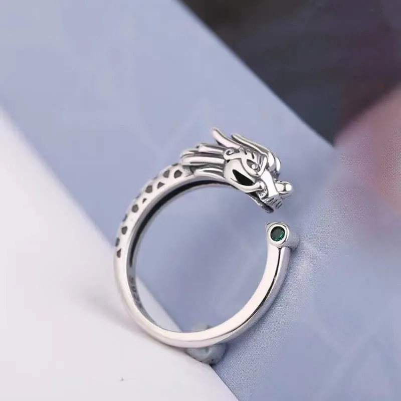 Luck Muse Vintage Dragon Adjustable Ring for Success and Strength - Image 4